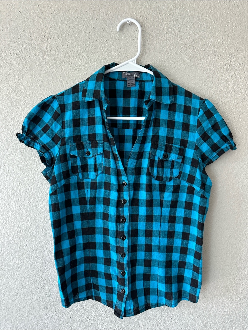 Blue gingham top